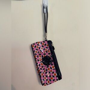 Vera Bradley Frill pouch wristlet purple pink orange zip close
